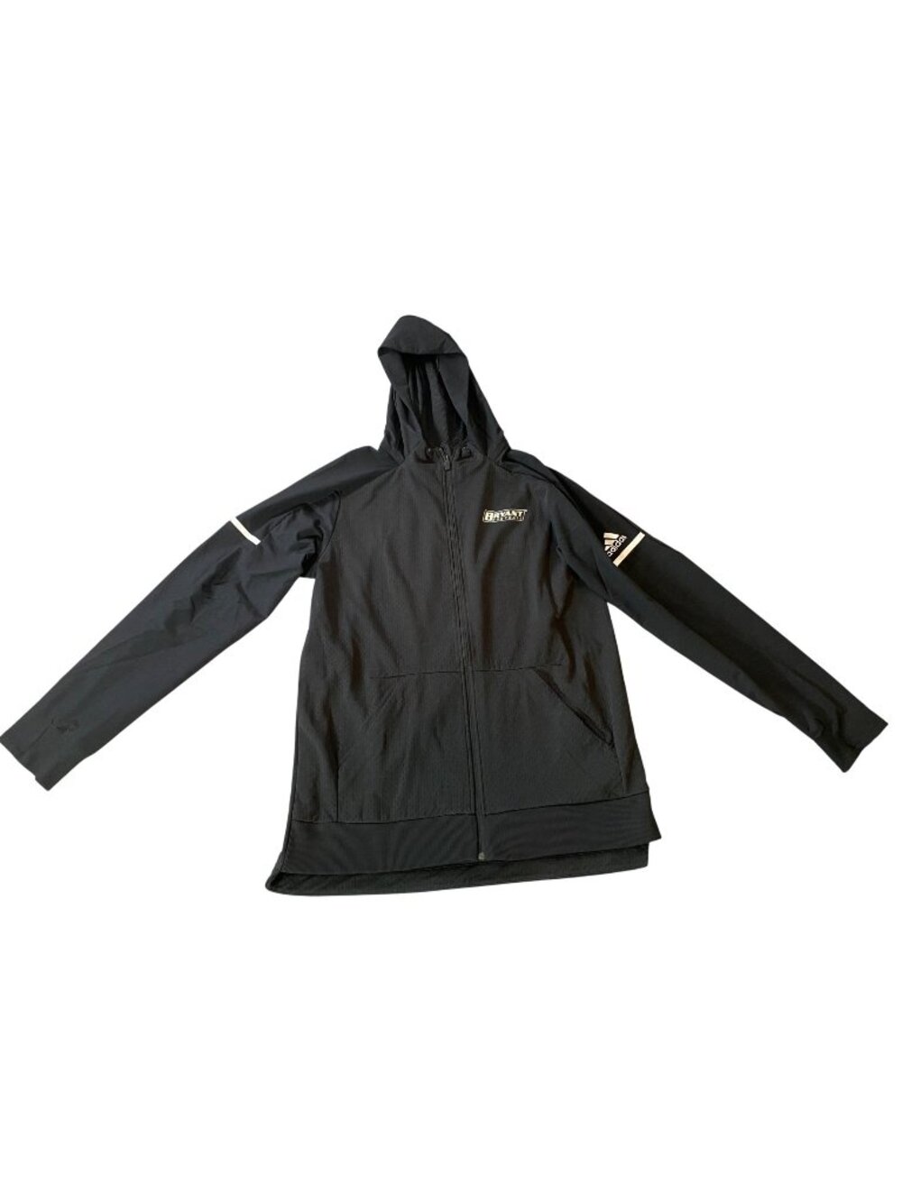 Adidas Mens Black Full-Zip Hooded Jacket Lightweight Climalite Large